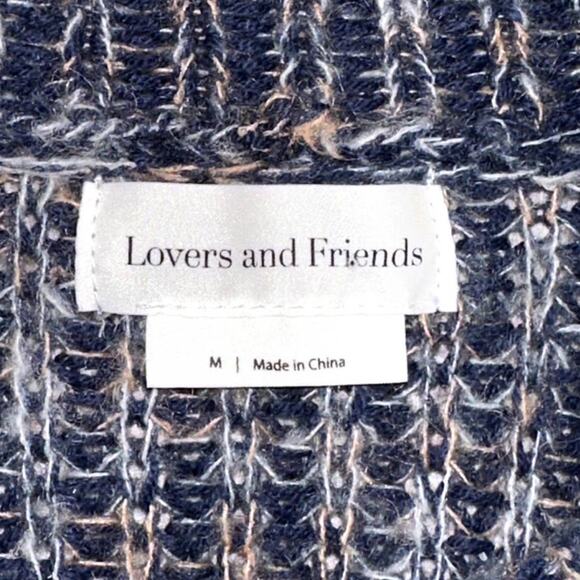 Lovers + Friends Chunky Knit Sweater Cold Shoulder Wool Blend Top Size Medium - Picture 10 of 11